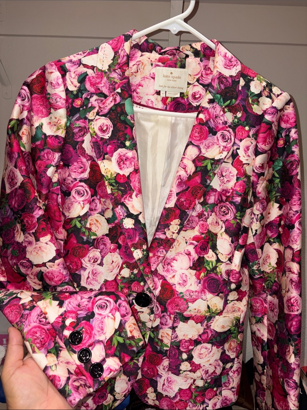 Kate Spade Pink Floral Blazer Jacket